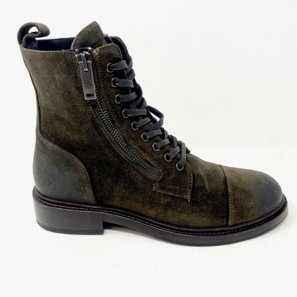 Thursday Boot Company Olive Green Suede Combat Boots